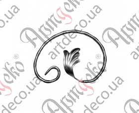 Forged scroll with leaves 150x100x12x6 - picture
