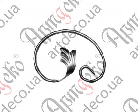 Forged scroll with leaves 150x100x12x6 beaten - picture