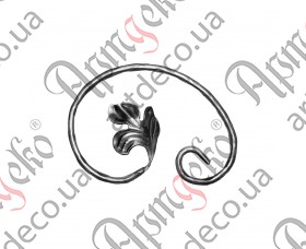 Forged scroll with leaves 190x140x12x6 beaten - picture